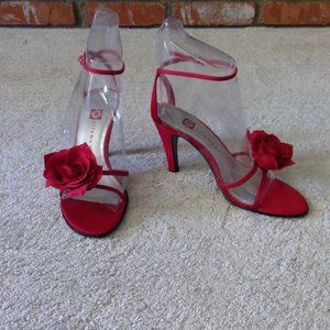 Ellemenno Red Rose Satin High Heel
